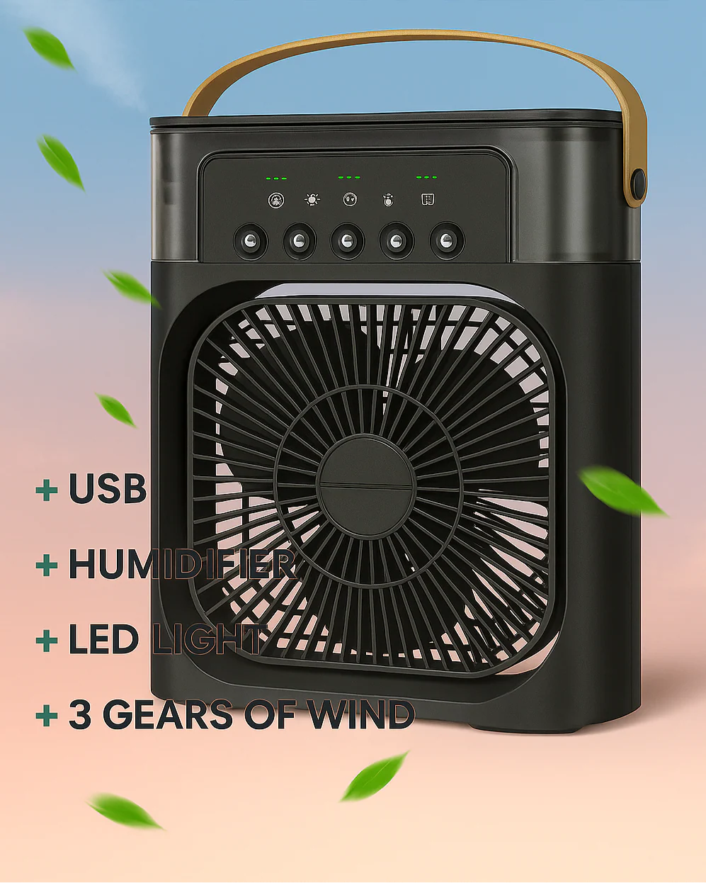 Portable Humidifier Fan Air Conditioners USB Electric Fan LED Night Light Water Mist