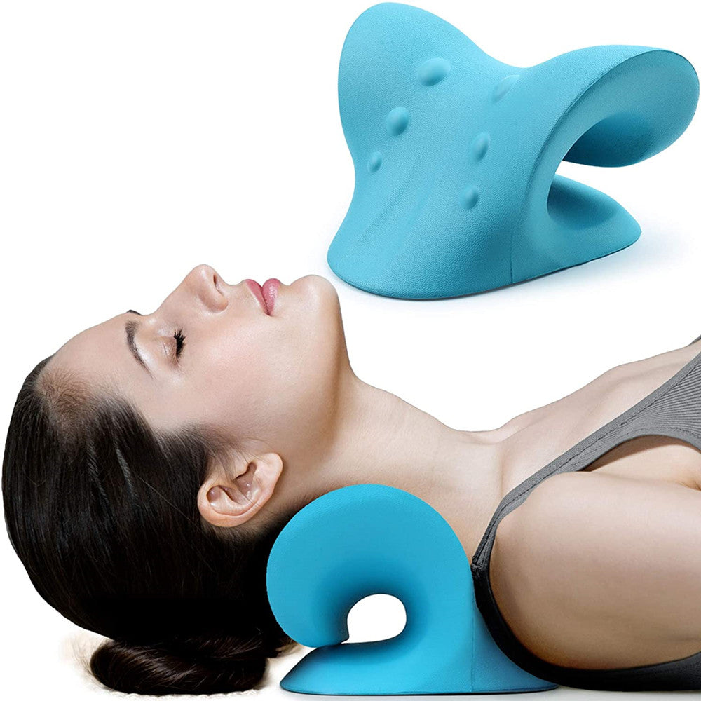 Cervical Neck Traction Pillow & Shoulder Relaxer | Chiropractic Device for TMJ Pain Relief and Spine Alignment