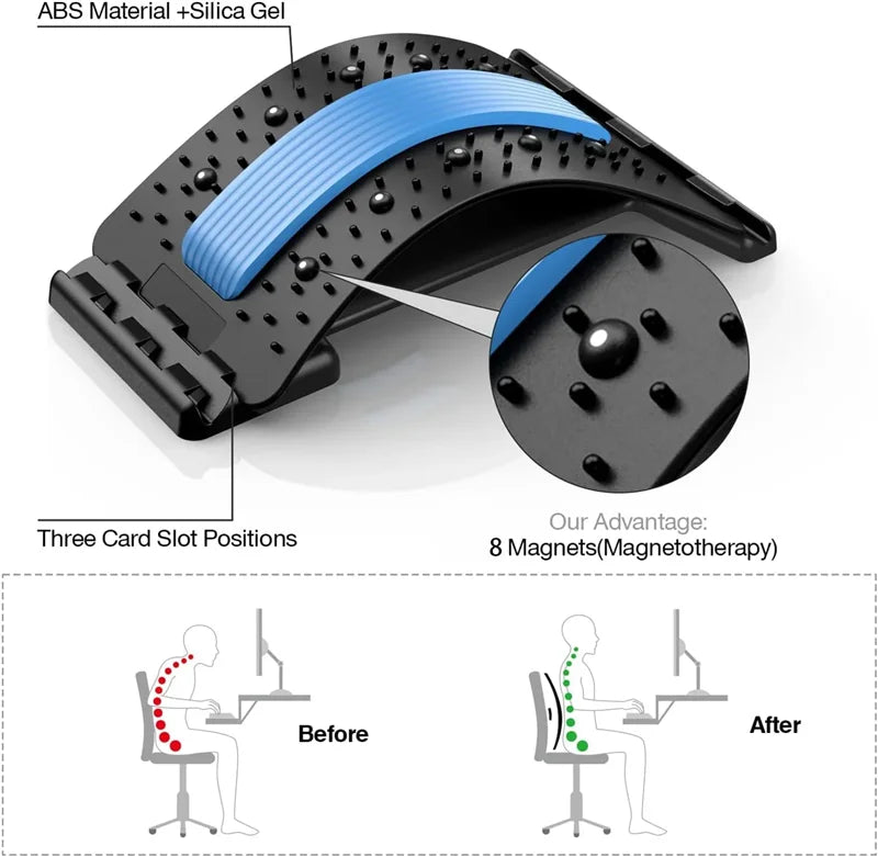 Back Stretcher & Spine Corrector - Massage Tool for Back, Neck, and Shoulder Pain Relief