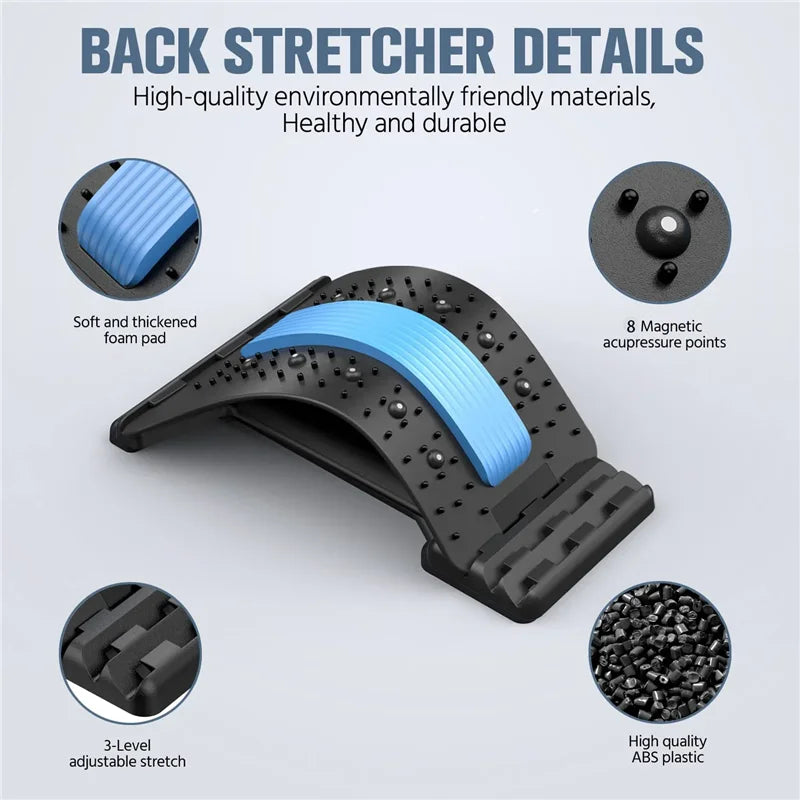 Back Stretcher & Spine Corrector - Massage Tool for Back, Neck, and Shoulder Pain Relief