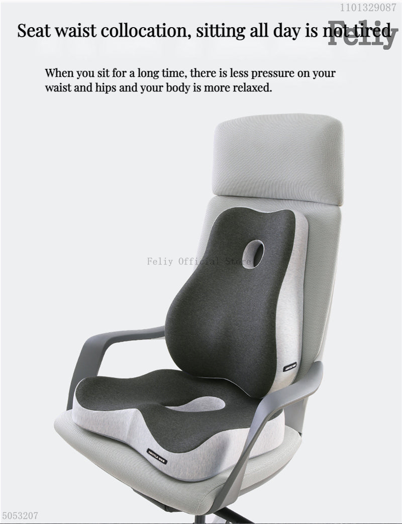 2-in-1 Ergonomic Chair Cushion Set – Coccyx & Lower Back Support