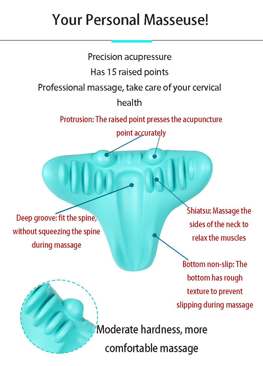 Cervical Neck Traction Pillow & Shoulder Relaxer | Chiropractic Device for TMJ Pain Relief and Spine Alignment