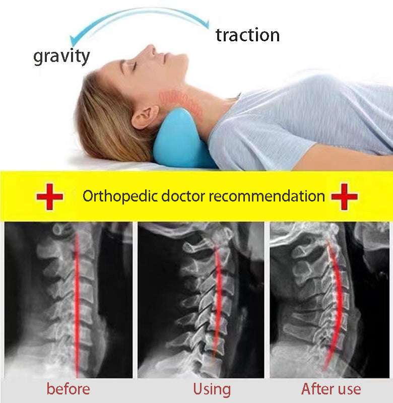 Cervical Neck Traction Pillow & Shoulder Relaxer | Chiropractic Device for TMJ Pain Relief and Spine Alignment