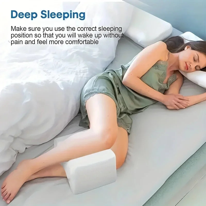 Orthopedic Knee Pillow for Side Sleepers | Memory Foam Leg Pillow for Pregnancy, Hip, Back & Sciatica Pain Relief