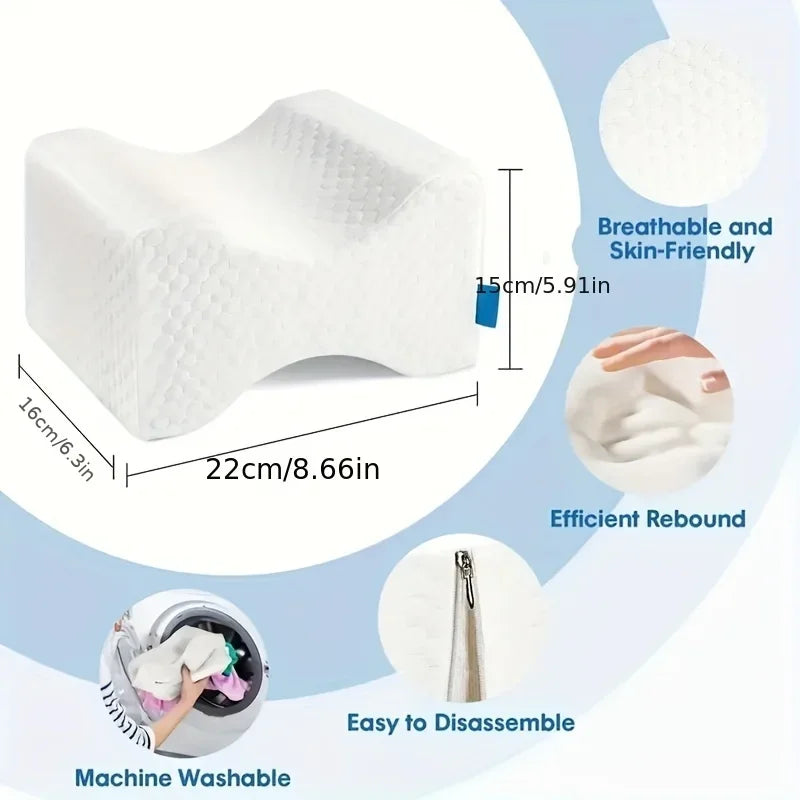 Orthopedic Knee Pillow for Side Sleepers | Memory Foam Leg Pillow for Pregnancy, Hip, Back & Sciatica Pain Relief