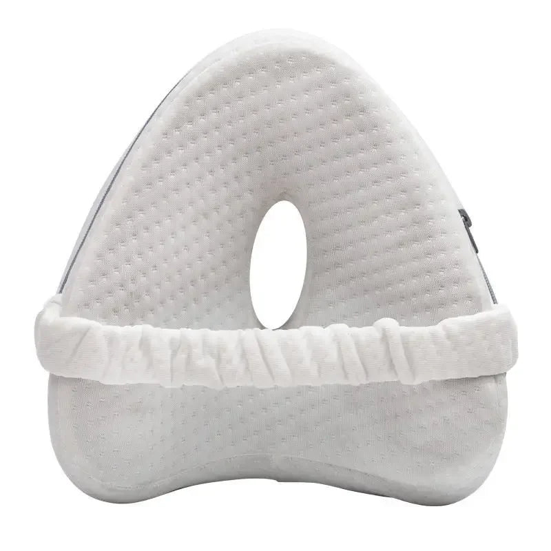 Ergonomic Knee Pillow for Side Sleepers - Contoured Memory Foam Leg Pillow with Strap for Sciatica, Hip, and Back Pain Relief