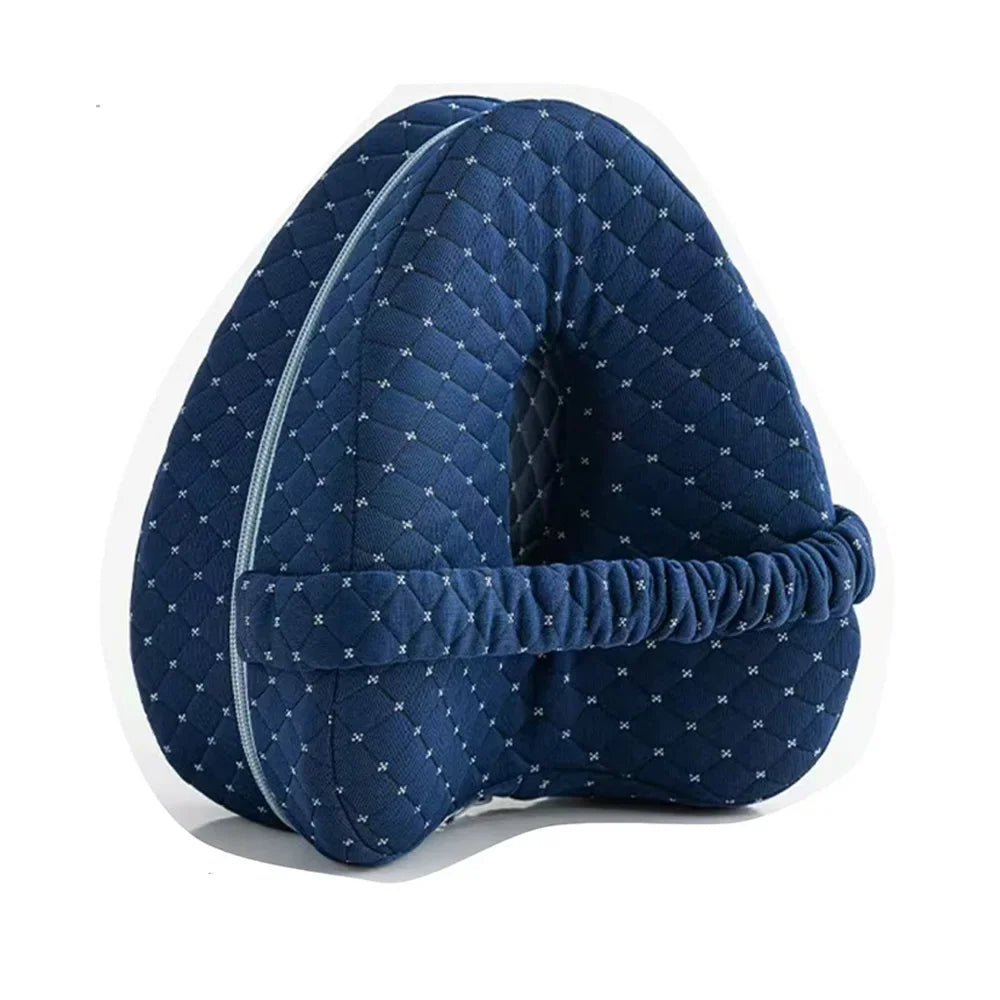 Ergonomic Knee Pillow for Side Sleepers - Contoured Memory Foam Leg Pillow with Strap for Sciatica, Hip, and Back Pain Relief