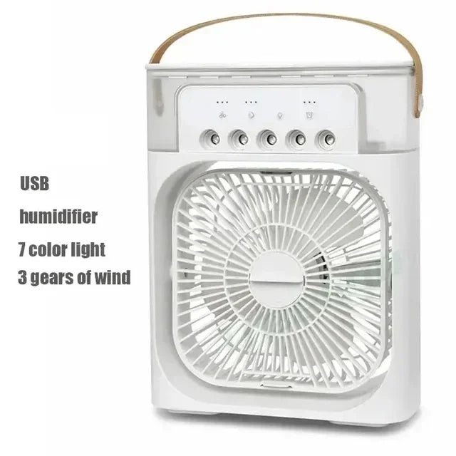 Portable Humidifier Fan Air Conditioners USB Electric Fan LED Night Light Water Mist