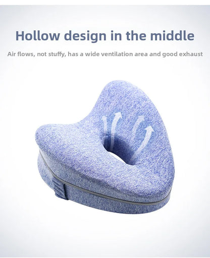 Ergonomic Knee Pillow for Side Sleepers - Contoured Memory Foam Leg Pillow with Strap for Sciatica, Hip, and Back Pain Relief