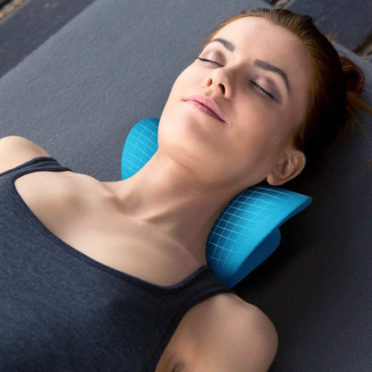 Cervical Neck Traction Pillow & Shoulder Relaxer | Chiropractic Device for TMJ Pain Relief and Spine Alignment