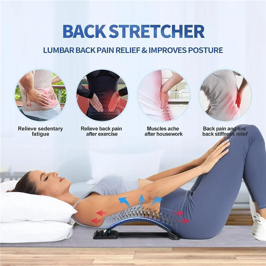 Back Stretcher & Spine Corrector - Massage Tool for Back, Neck, and Shoulder Pain Relief