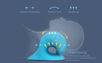 Cervical Neck Traction Pillow & Shoulder Relaxer | Chiropractic Device for TMJ Pain Relief and Spine Alignment