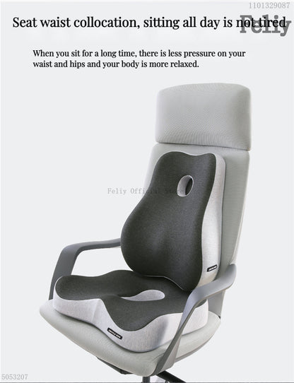 2-in-1 Ergonomic Chair Cushion Set – Coccyx & Lower Back Support