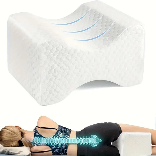 Orthopedic Knee Pillow for Side Sleepers | Memory Foam Leg Pillow for Pregnancy, Hip, Back & Sciatica Pain Relief