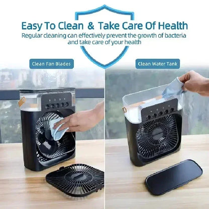 Portable Humidifier Fan Air Conditioners USB Electric Fan LED Night Light Water Mist