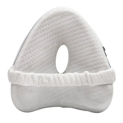 Ergonomic Knee Pillow for Side Sleepers - Contoured Memory Foam Leg Pillow with Strap for Sciatica, Hip, and Back Pain Relief