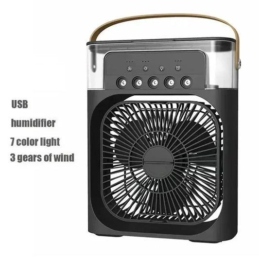 Portable Humidifier Fan Air Conditioners USB Electric Fan LED Night Light Water Mist